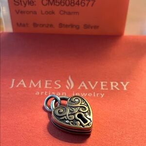 Retired James Avery Bronze and Silver Verona Lock Charm